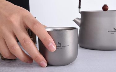 Набір чашок титанових для кемпінгу 125 мл iBasingo