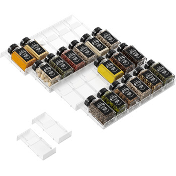 Органайзер для спецій пластиковий розсувний, 24 комірки, прозорий Famhap