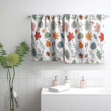 Різдвяні кухонні рушники Kwlegh, рушник для рук, різдвяна ялинка, цукерка-тростина, сніжинка, рушник для пальців, набір з 2 шт. , милий чоловічий банний рушник, високопоглинаючі рушники, 36 x (осіння рослина)