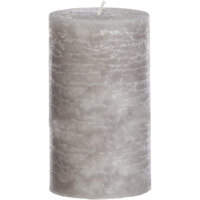 Набір із 4 свічок-стійок Brandsseller 7 x 10 см Однотонні та виготовлені з парафіну Сільські свічки з тривалим часом горіння Декоративні свічки для прикраси столу, Різдва та вечірок (7 x 14 см Набір із 4 шт. , сірий)