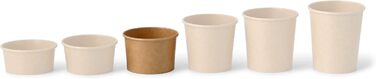 Картонні стаканчики для морозива 400 мл - Одноразові стаканчики без пластику та біорозкладні - Десертні миски на винос (коричневі, 200 мл (50 шт. )), 50 шт.