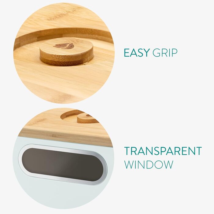 Хлібниця з дерев'яною кришкою, м'ятно-зелена Navaris