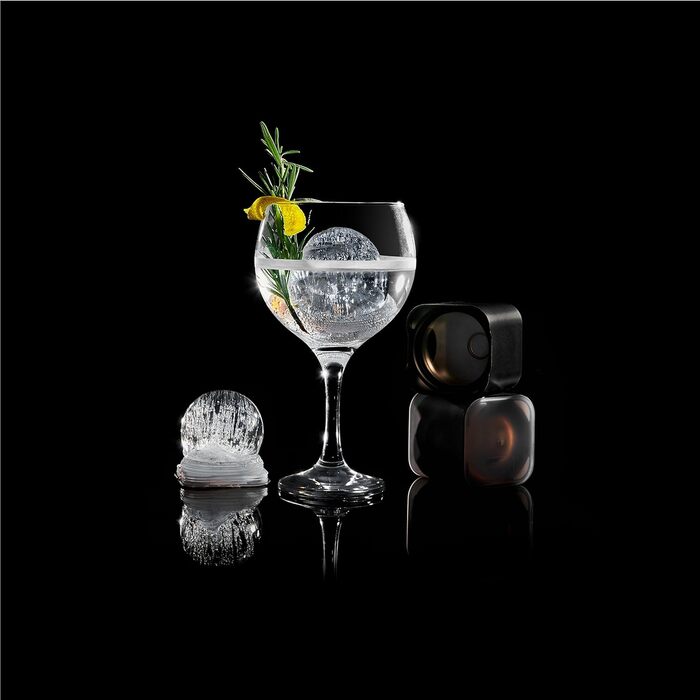 Силіконова льодогенератор Lurch ICE FORMER преміум-класу з кришкою на 20 кубиків льоду розміром 3 см, чорний, кубик 3 см (кулька Ø 6 см)