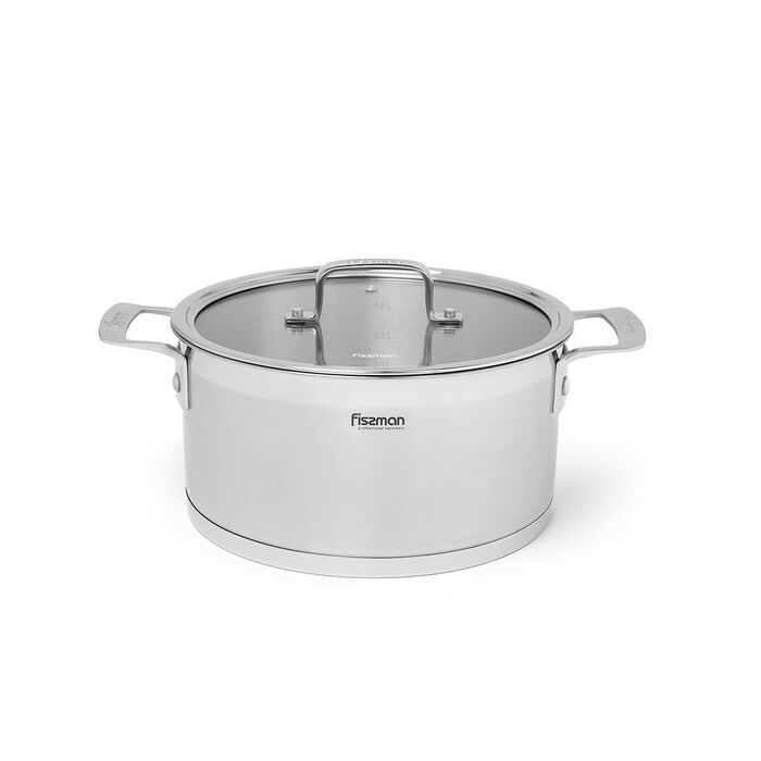 Каструля Fissman FOBUS 20x10 см /3,1 л  із скляною кришкою (5383)