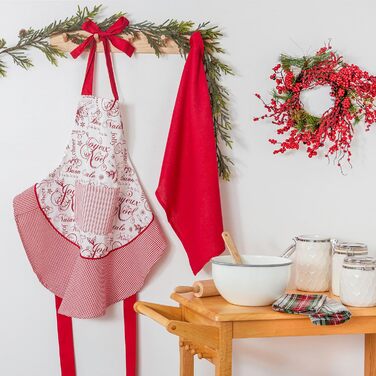 Набір кухонних рушників DII для святкового використання, різдвяні рушники для випічки, приготування їжі та розваг, 18&quot x 28&quot, Tree Farm, 2 шт. (Joyeux Noel)