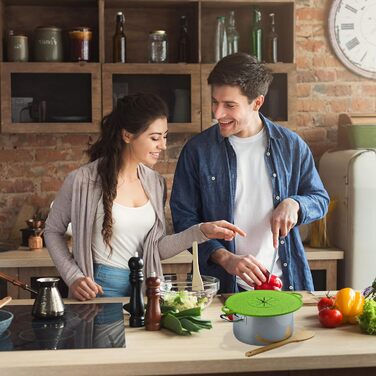 Кришка з силікону захист від википання 31 см чорна Relaxdays