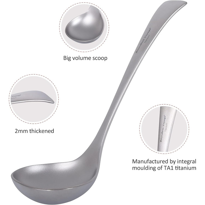 Титановий ополоник для супу iBasingo