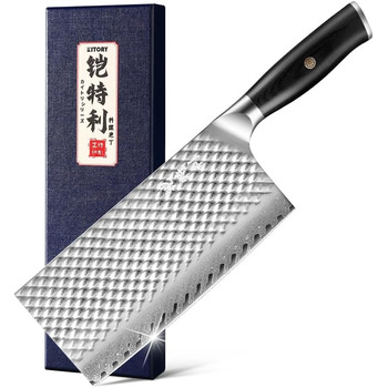 Японський кухарський ніж 67 Layers Damascus Steel Blade VG10 Steel Kuhon Knife with Pakkawood Handle, 20cm Pro