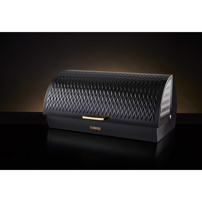 Хлібниця з нержавіюча сталь чорна 28,3 х 39 х 18,5 см TOWER