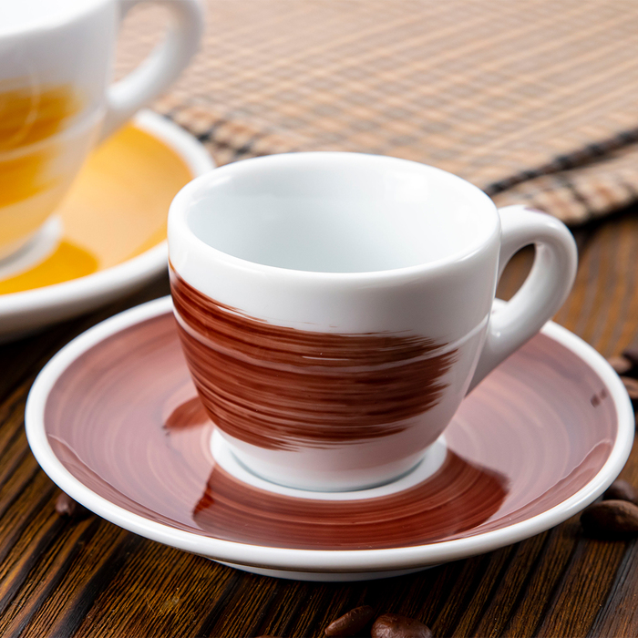 35130 Чашка cappuccino large 260 мл Brown stroke B 'Verona Millecolori Hand Painted Brush stroke B B