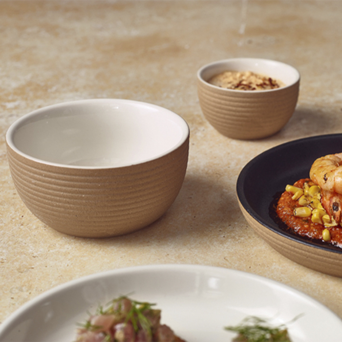 Соусник 7.8*h 4.4 см, 90 мл, Kava White Stoneware Ribbed, GenWare