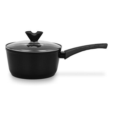 Ковш Fissman 18x9 см/1,9 л ANGELA со стеклянной крышкой алюминий с антипригарным покрытием (14605)