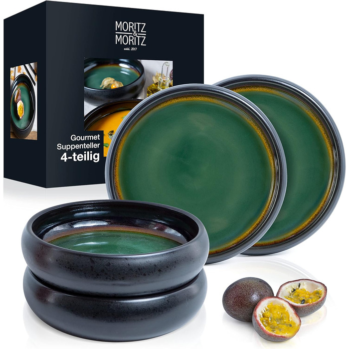 Набор из 18 предметов из керамогранита на 6 персон набор посуды из 6 обедов, маленькие, глубокие тарелки (4 большие миски)