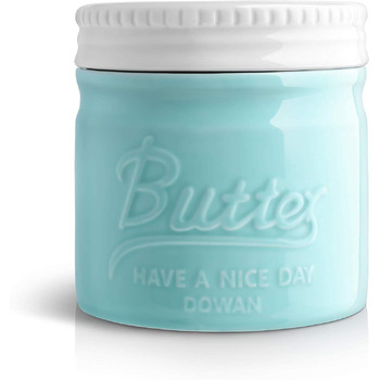 Баночка для масла порцелянова 192 мл, блакитна Dowan