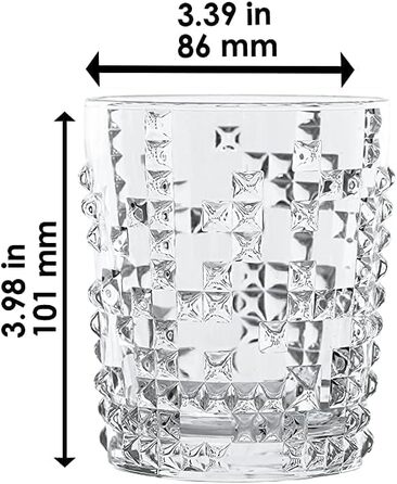 Набор из 4 предметов, хрустальный бокал, 390 мл, Punk, 0099498-0 (4 стакана виски)