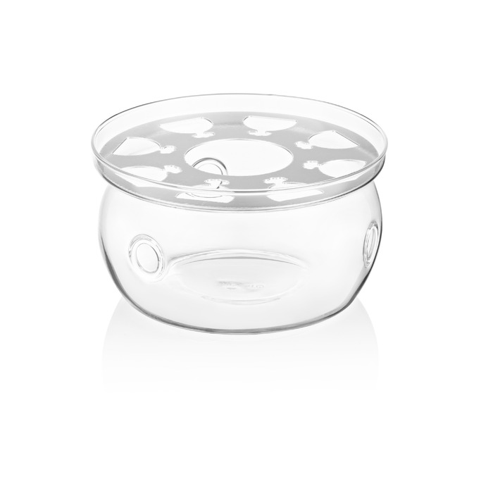 ARDESTO Підставка для заварника зі свічкою, 12,5 х 6,4 см, боросилікатне скло