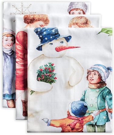 Набір із 3 багатоцільових кухонних рушників Maison d&39 Hermine Rural Christmas, 100 бавовна Барні рушники День подяки/Різдво (50 см x 70 см) (хромований)