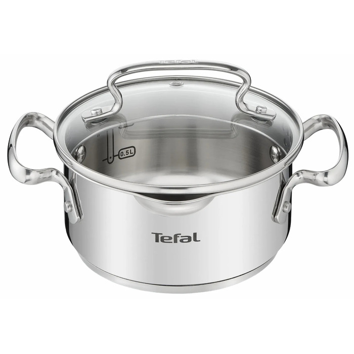 Tefal Кастрюля DUETTO+, 1.5л, с крышкой, нержавеющая сталь, стекло