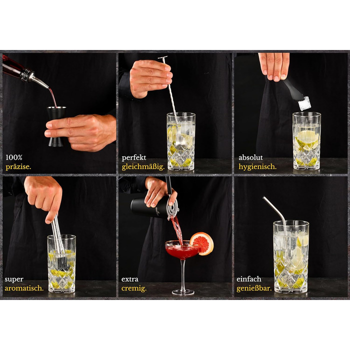 Коктейльний набір з нержавіючої сталі 700 мл з підставкою та барними аксесуарами BARMINGO