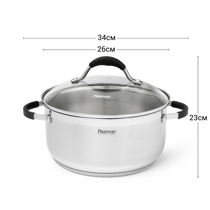 Кастрюля со стеклянной крышкой 26 см 7,1л MAGNIFICA Fissman