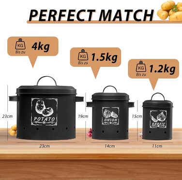 Ящик для зберігання з системою вентиляції 3 шт чорний Gigmeta