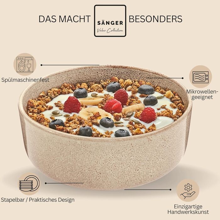 Комбінований сервіз на 6 персон, набір тарілок кавовий кухоль макаронна миска 30 шт. , набір посуду з кераміки посудомийна машина - мікрохвильова піч - стійкий до подряпин, набір посуду з кераміки КОЛЕКЦІЯ ЦІННОСТЕЙ (Каїр Мокко, миски для круп 4 шт.).