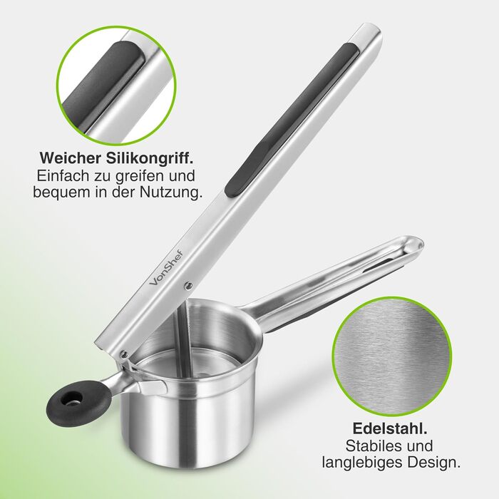 Пресс для картофеля, нержавеющая сталь 32 х 10 см VonShef