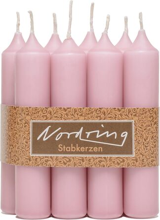 Набір з 8 конічних свічок 2,2 x 11 см, антично-рожевий Nordring