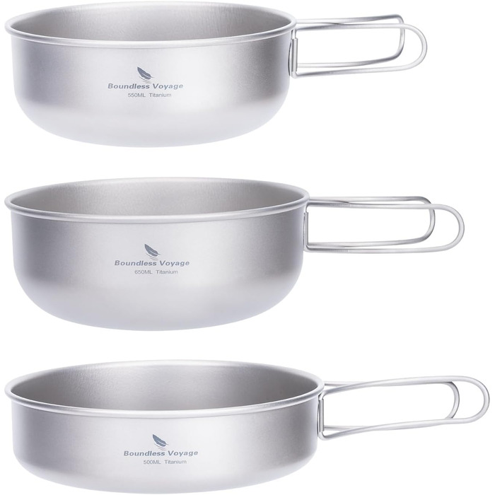 Набір титанових чаш для кемпінгу 3 шт. Boundless Voyage