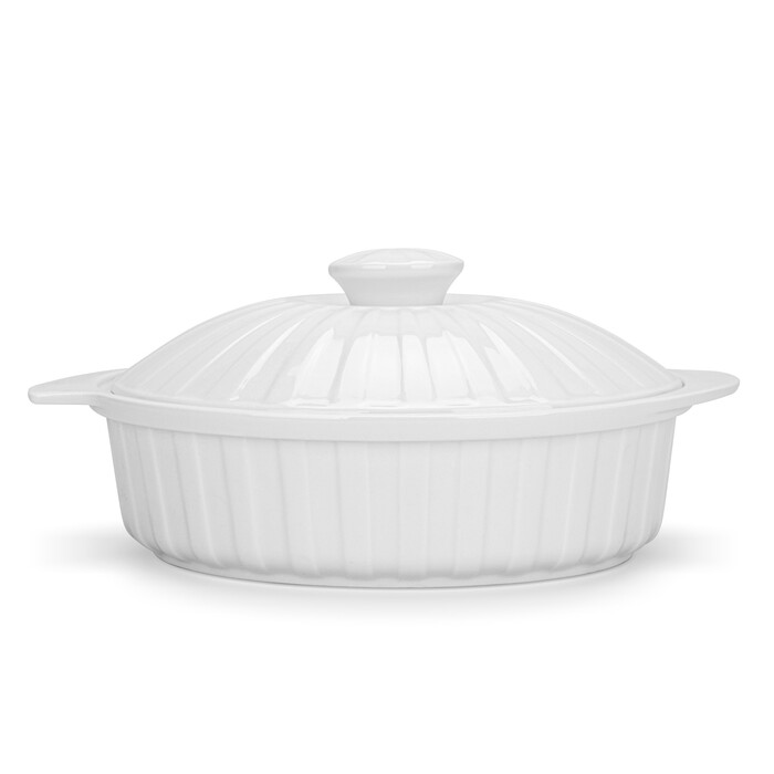 Овальная форма для запекания Fissman 26х20,5х13 см/1,6 л с крышкой фарфоровая цена за шт (14174)