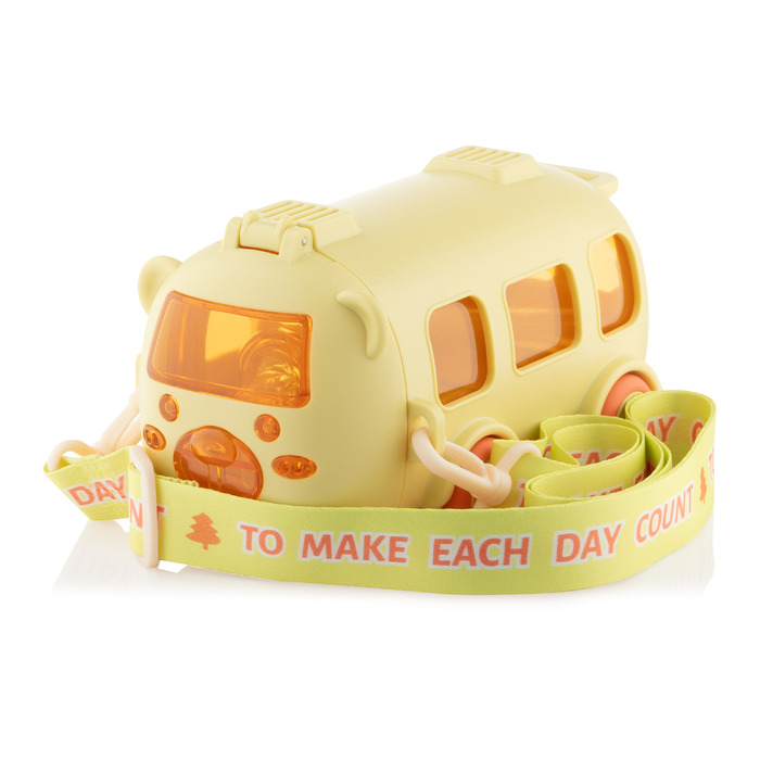 Пляшка для води Ardesto Bear Bus 500мл, пластик, жовтий