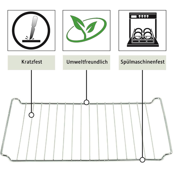 См, набір форм для випікання та решіток, глибока емальована сковорідка 3 см і хромована решітка для духовки та плити, стійка до подряпин і корозії, чорна (емаль 455 x 60 мм із решіткою), 45,5 x 36