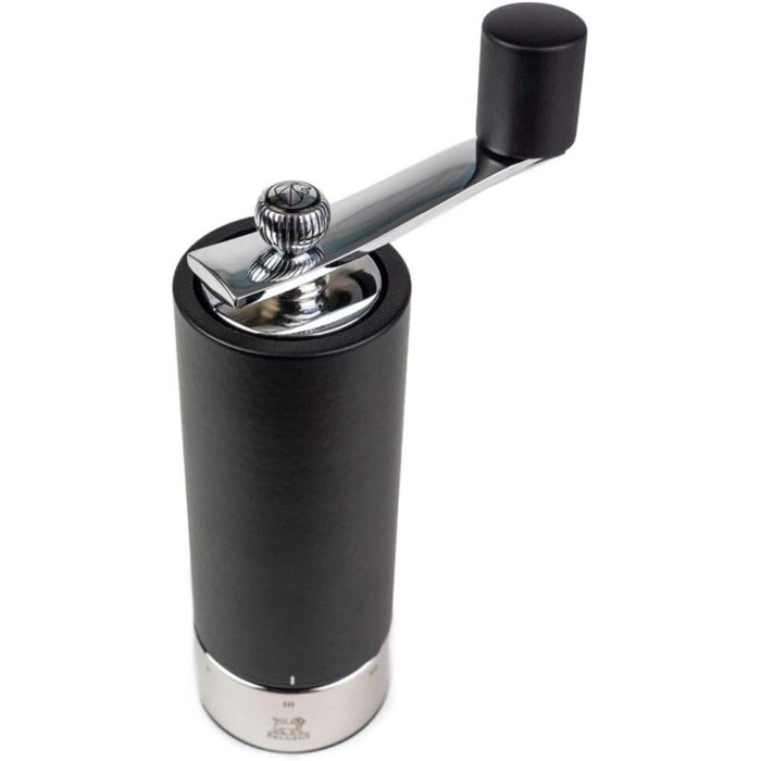 Ручная мельница для перца с кривошипом, классическая регулировка помола, Высота 18 см, дерево/нержавеющая сталь, черный, 37758 Pepper Black Matt