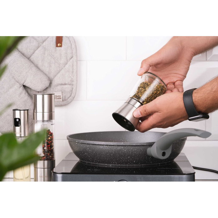 Мельница для соли и перца ARDESTO Gemini, 180 мл, стекло, нержавеющая сталь, прозрачная