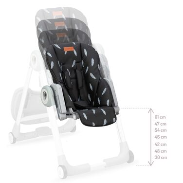 Дитячий стільчик для годування з 4 колесами та функцією гальма від 6 місяців чорний Momi