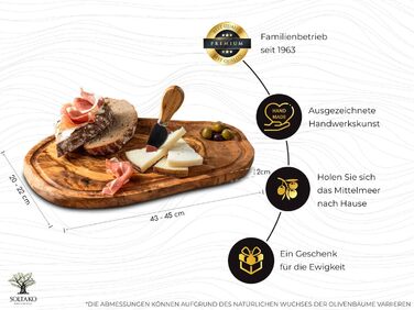 Дошка сервірувальні з оливкового дерева 43 х 20 х 2 см SOLTAKO