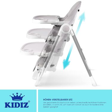 Детский стульчик для кормления от 6 месяцев светло-серыйKidiz