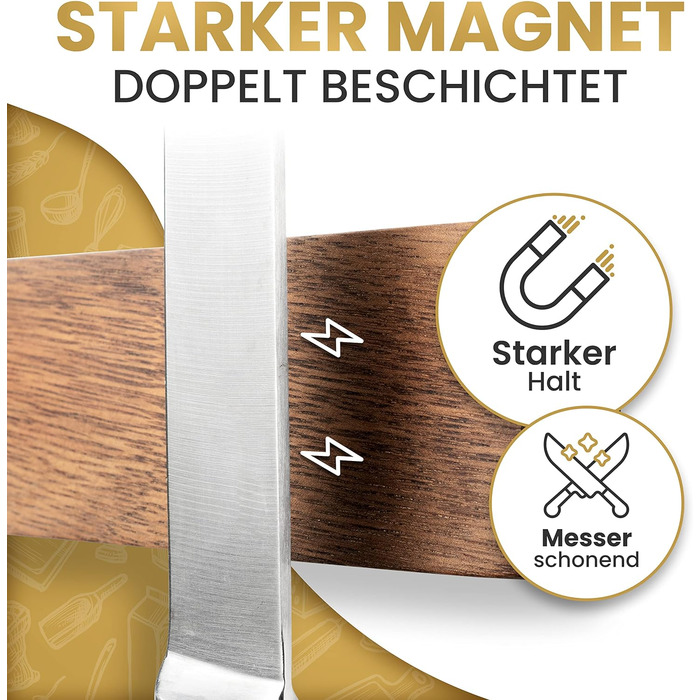 Брусок магнітний до 10 ножів дерев'яний  Your Fav.