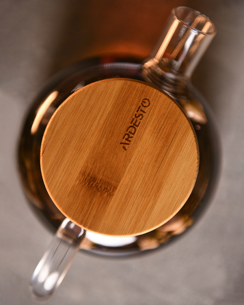 Заварник Ardesto Gemini 600мл, боросиликатное стекло, бамбук, прозрачный