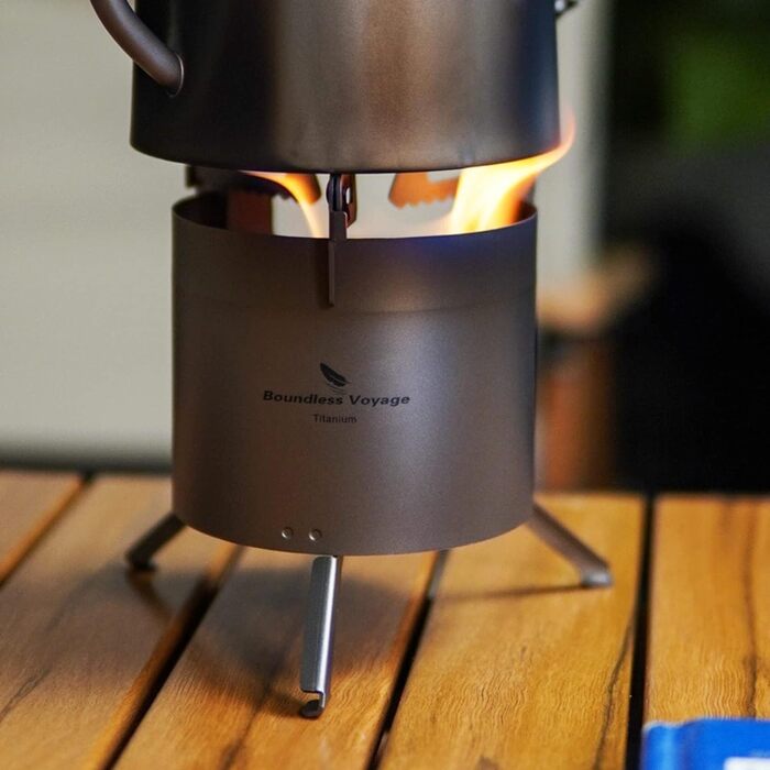 Титанова дров'яна піч зі знімними підставками iBasingo