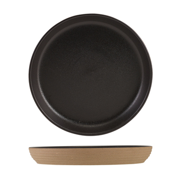 Тарілка 20*h 2.5 см см, Kava Black Stoneware Ribbed, GenWare