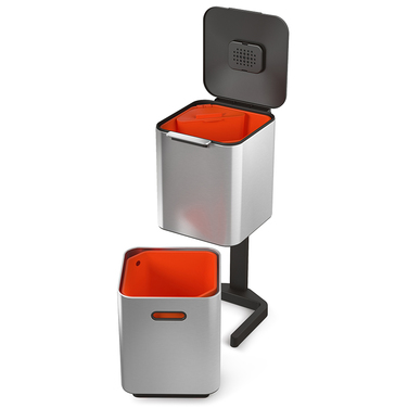 Контейнер для сміття з двома баками 40 л металік Totem Compact Joseph Joseph