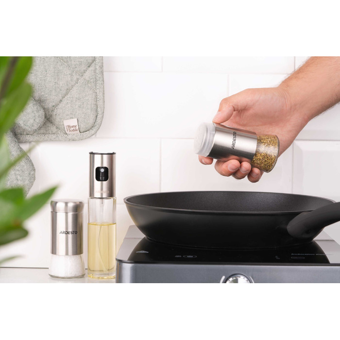 ARDESTO Набір ємностей для спецій Gemini, 2х140мл, 2 предмети, нержавіюча сталь, скло, прозорий