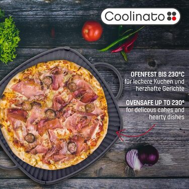 Силіконова підставка для посуду прямокутна 31x31 см з ручками, сірий Coolinato