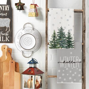 Набір з 2 кухонних рушників, сезонна прикраса Hello Winter, 42x65 см Artoid Mode