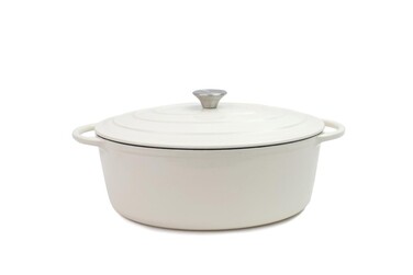 Кастрюля чугунная овальная 34х26 см Tierra кремовая 830386 NOIS