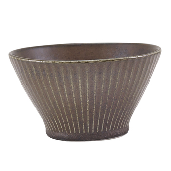 Салатник 440 мл 13 см Terra Porcelain Black Fluted GenWare