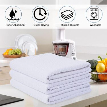 Кухонні рушники VIVOTE, рушники для гостей, подарункові, 40x60 см, 2 шт., м&39які кухонні рушники, абсорбуючі рушники (білі)