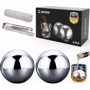 Кубиків льоду з нержавіючої сталі для віскі 2 шт SAICOOS