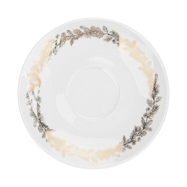 Кухоль Fissman CHRISTMAS 260 мл з блюдцем порцеляна (14021)